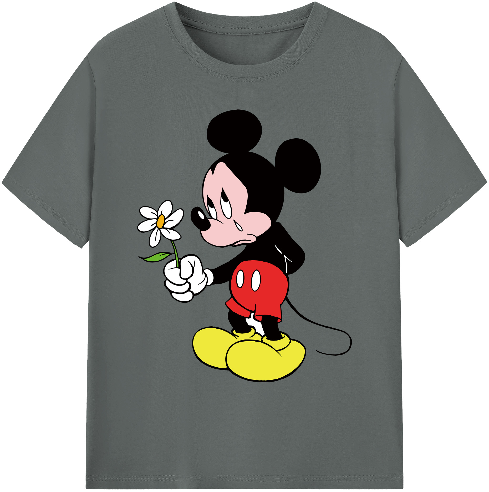 ミッキーマウス Mickey Mouse 綿100％ メンズ半袖Tシャツ｜肌触りやわらか＆通気性